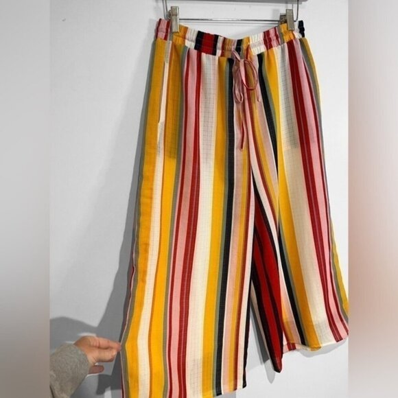 Cloth Brand Striped Cropped Wide Leg Pants Medium - Picture 2 of 7